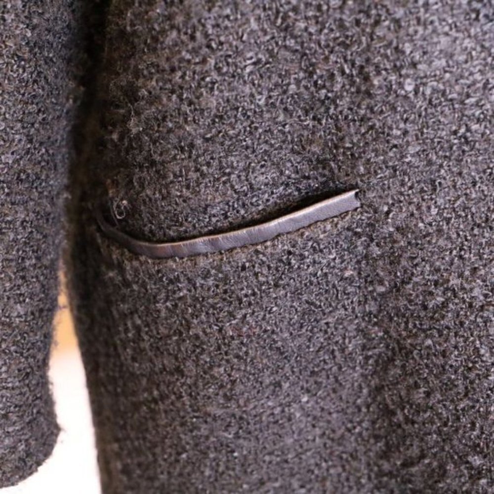 Club Monaco Boucle Tweed Black Cocoon Coat Sz S - Picture 6 of 8